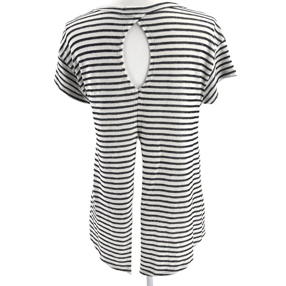 Andree by Unit for Anthropologie Womens Size Medium Striped Split Back Shirt - Picture 2 of 9